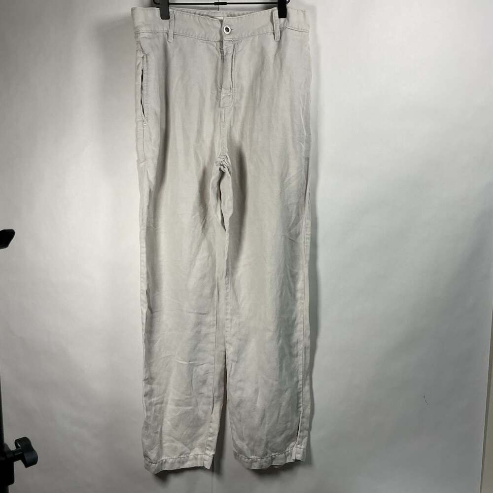 Cloth & Stone Off-White Wide Leg Linen Blend Casual Pants Size S